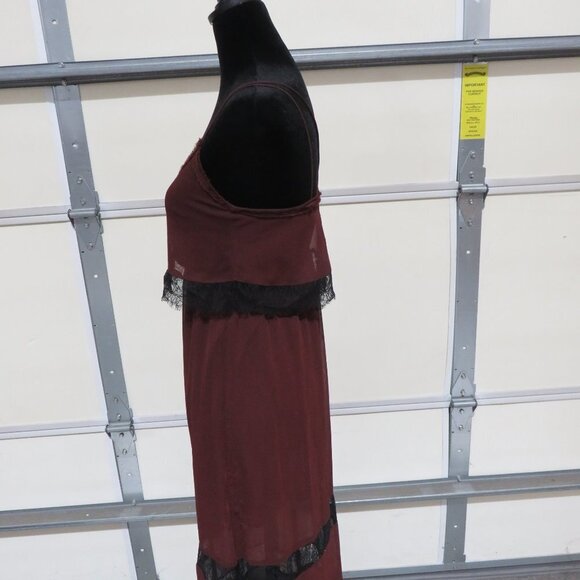 BOGO H&M Brown Black Lace rows Mini & Maxi Dress sleeveless top sheer bottom 4 - Picture 9 of 11